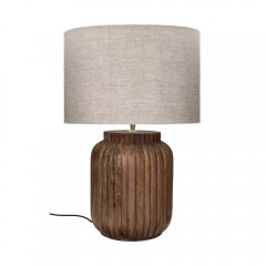 TABLE LAMP EDUSA SOLID L MANGO WOOD BROWN - TABLE LAMPS